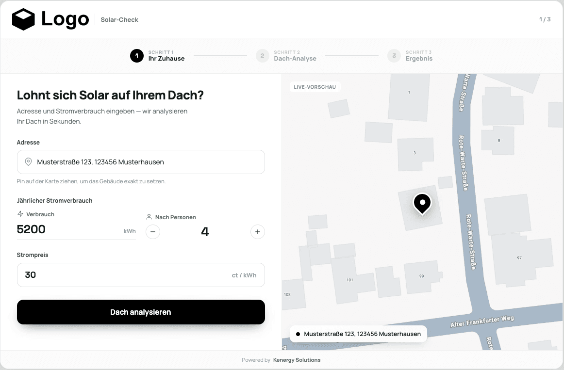 Schritt 1 – Adresse eingeben